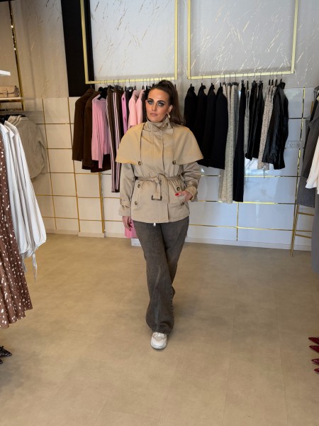 Trenchcoat mit Cape One Size beige