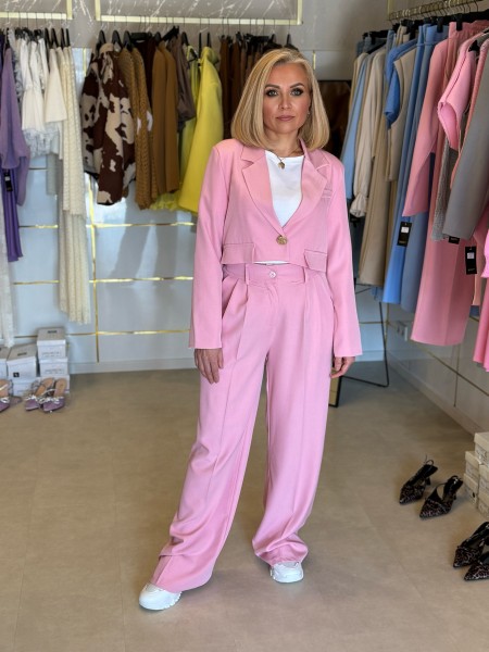 Bundfalten Hose rosa One Size