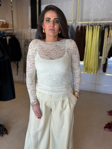 Spitzen-Top One Size gelb