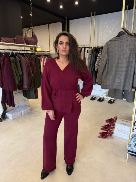 Strick-Hose Bordeaux One Size