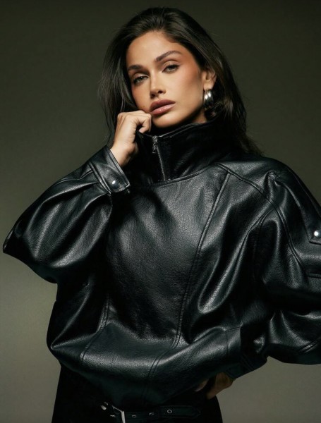 PU-Lederjacke schwarz One Size