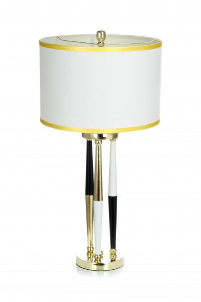 Design-Tischlampe Paralla 110 Weiß / Schwarz / Gold