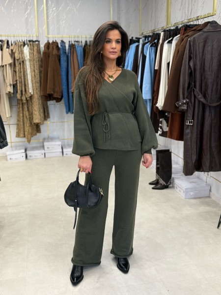 Strick-Hose khaki One Size