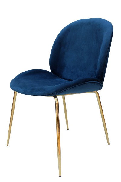 Design-Stühle Charlize 110 2er-Set Blau / Messing