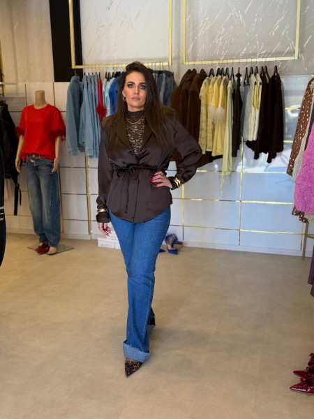 Blazer satinoptik braun One Size