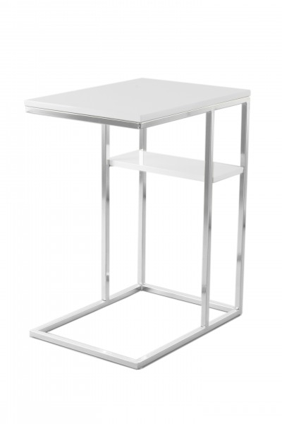 Moderner Beistelltisch Lucilla 225 Weiß / Silber