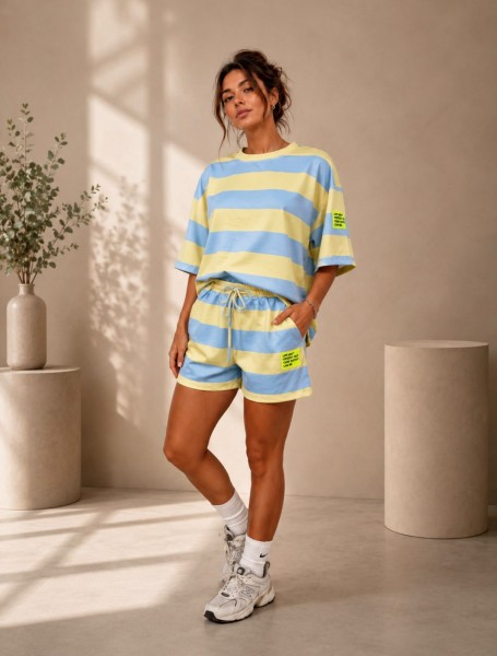 Zwei-Teiler blau/gelb One Size