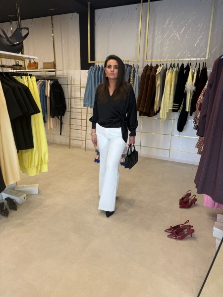 Bluse Satinoptik One Size schwarz