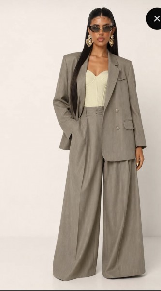 Hose beige gestreift