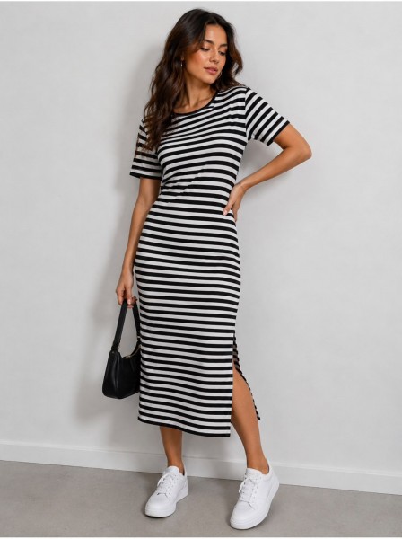 Shirt-Kleid weiß/schwarz One Size