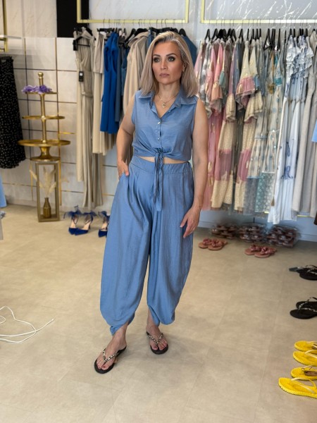 Top kurzarm blau One Size
