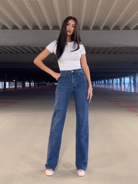 Jeans Wide Leg extra Long dunkelblau
